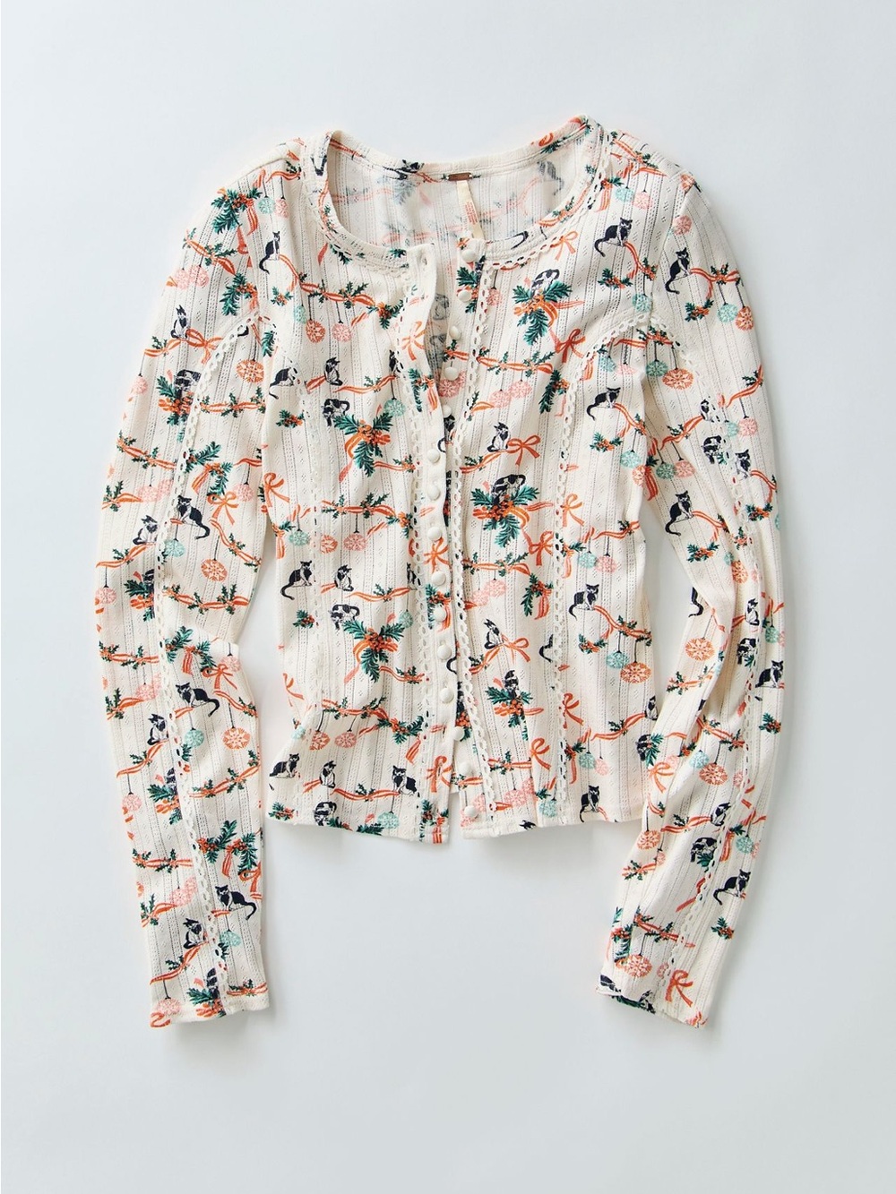 Free People Pearl and Lace Cardi